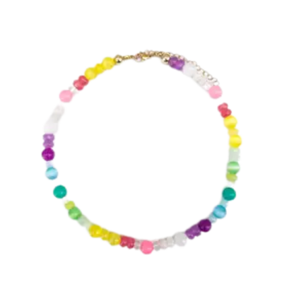 Rainbow Gemstone Bead Necklace