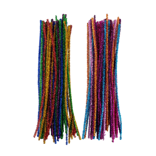 Glitter Chenille Stems – Assorted Colors (40 Count)