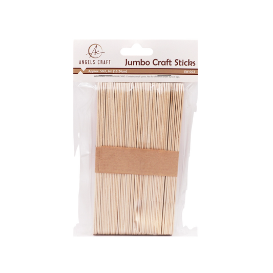 Jumbo Craft Sticks – 6" (50 Count)