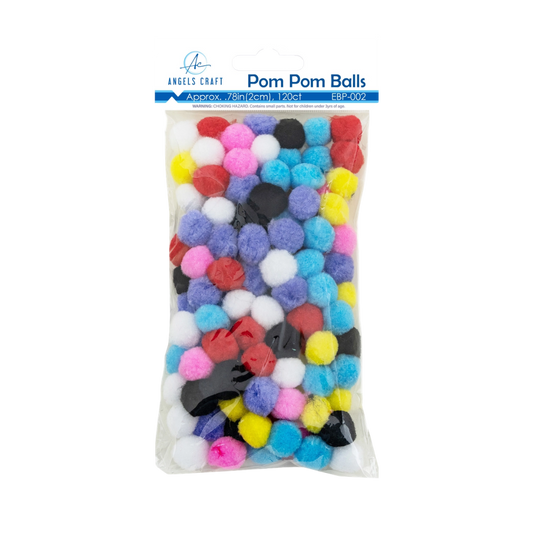 Pom-Poms – Assorted Colors (Approx. 120 Count)
