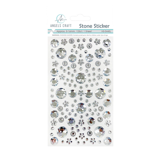Round & Flower Rhinestone Stickers – Silver