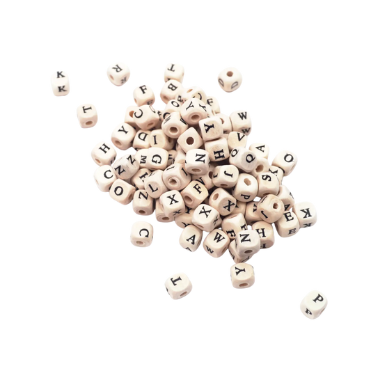 Wooden Alphabet Beads – 8mm (100 Count)