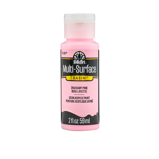 Folkart Multi-Surface Satin Acrylic Paint 2 oz - Baby Pink