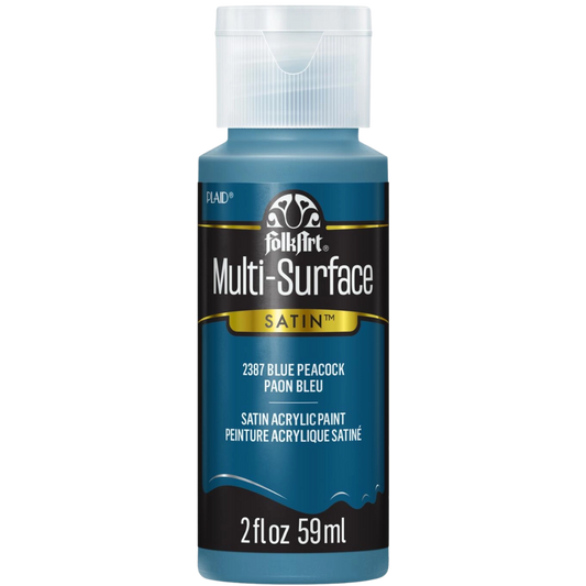 Folkart Multi-Surface Satin Acrylic Paint 2 oz - Blue Peacock