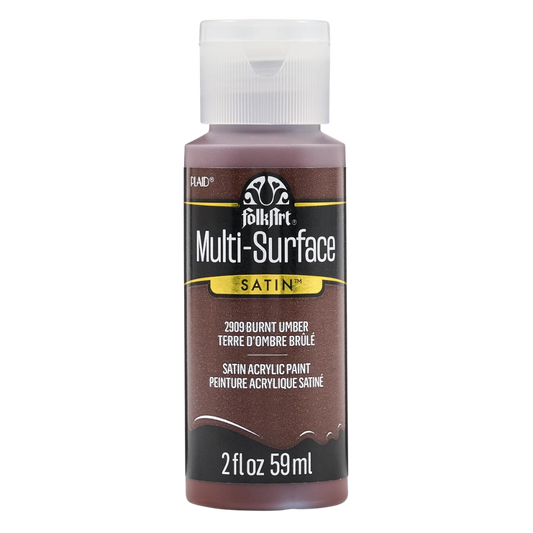 Folkart Multi-Surface Satin Acrylic Paint 2 oz - Burnt Umber