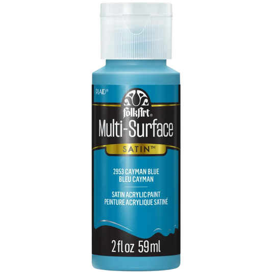 Folkart Multi-Surface Satin Acrylic Paint 2 oz - Cayman Blue