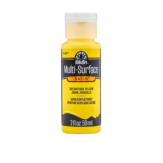 Folkart Multi-Surface Satin Acrylic Paint 2 oz -  Daffodil Yellow