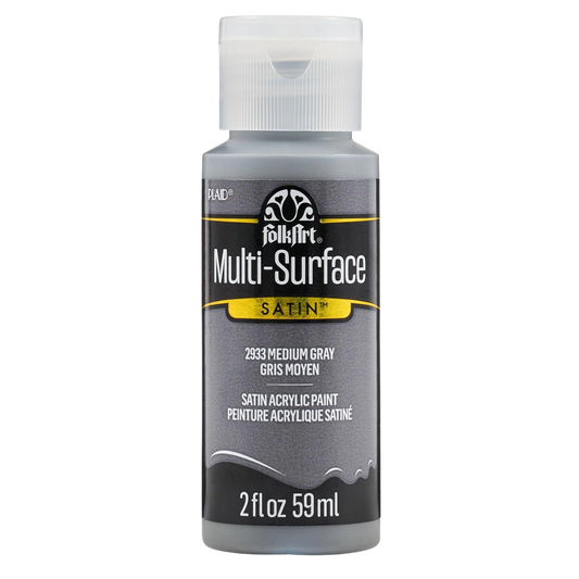 Folkart Multi-Surface Satin Acrylic Paint 2 oz -  Medium Gray