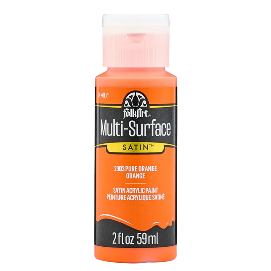 FolkArt Multi-Surface Satin Acrylic Paint 2 oz -  Pure Orange