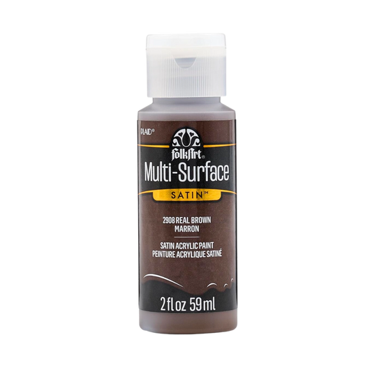FolkArt Multi-Surface Satin Acrylic Paint 2 oz -  Real Brown
