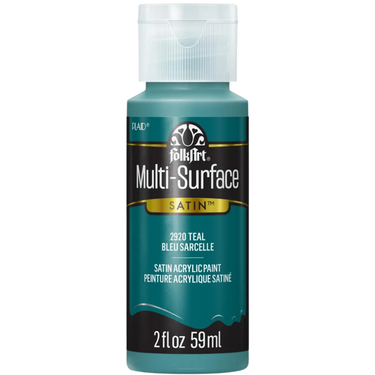 FolkArt Multi-Surface Satin Acrylic Paint 2 oz - Teal