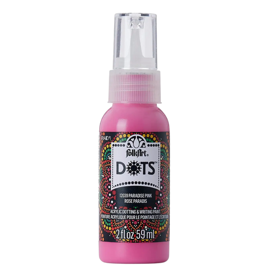 Folkart Dots Acrylic Paint 2 oz - Paradise Pink