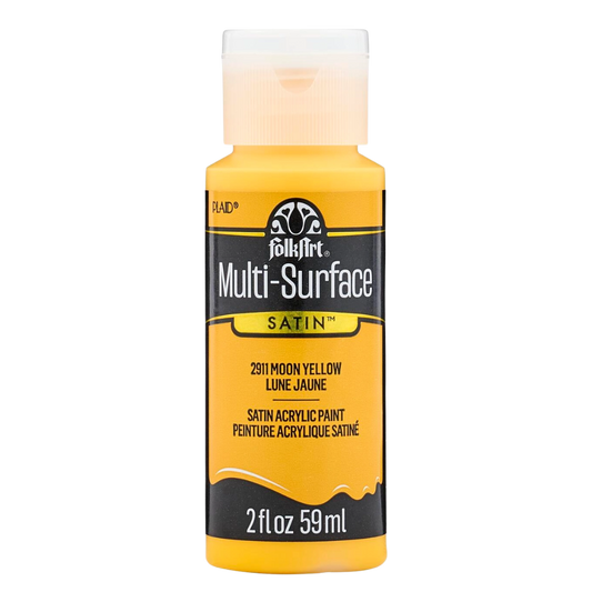 FolkArt Multi-Surface Satin Acrylic Paint 2 oz - Moon Yellow