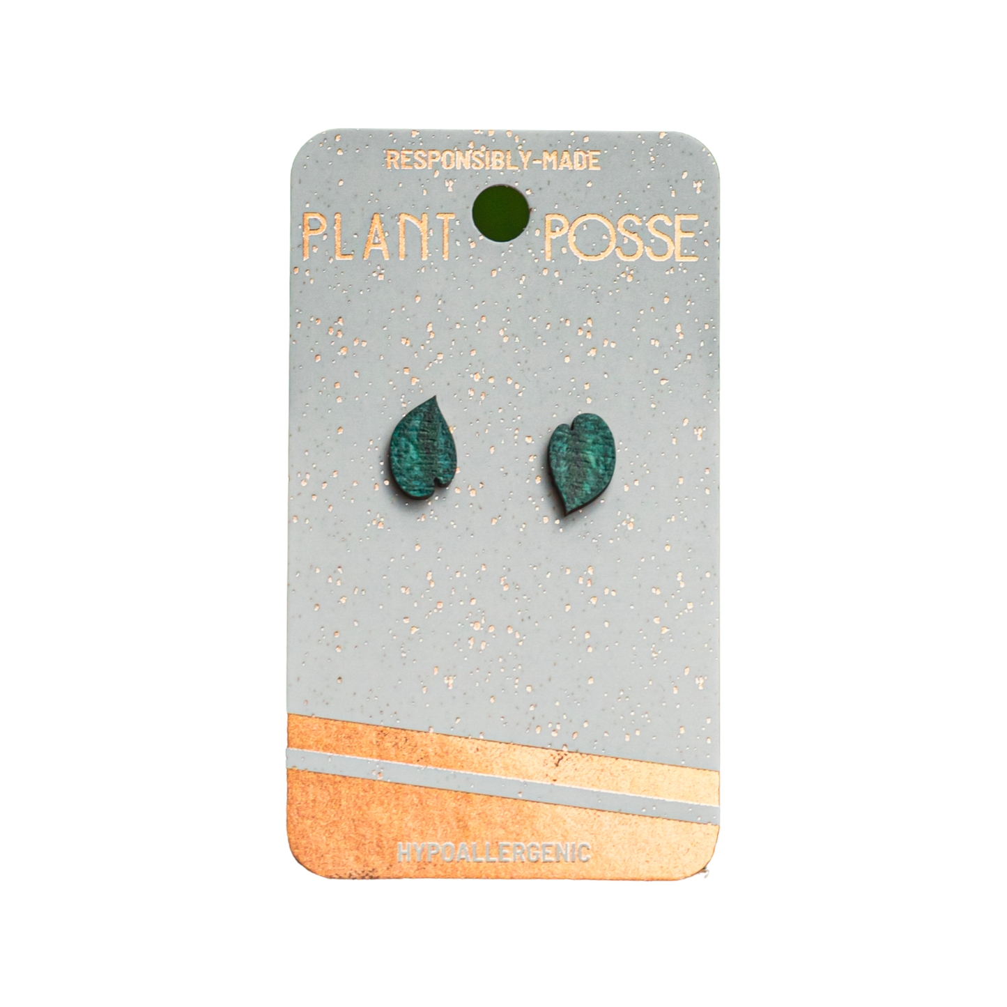 Silver Satin Pothos Stud Earrings