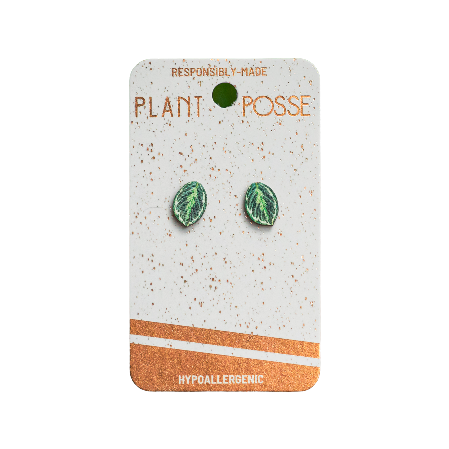 Medallion Prayer Plant Stud Earrings