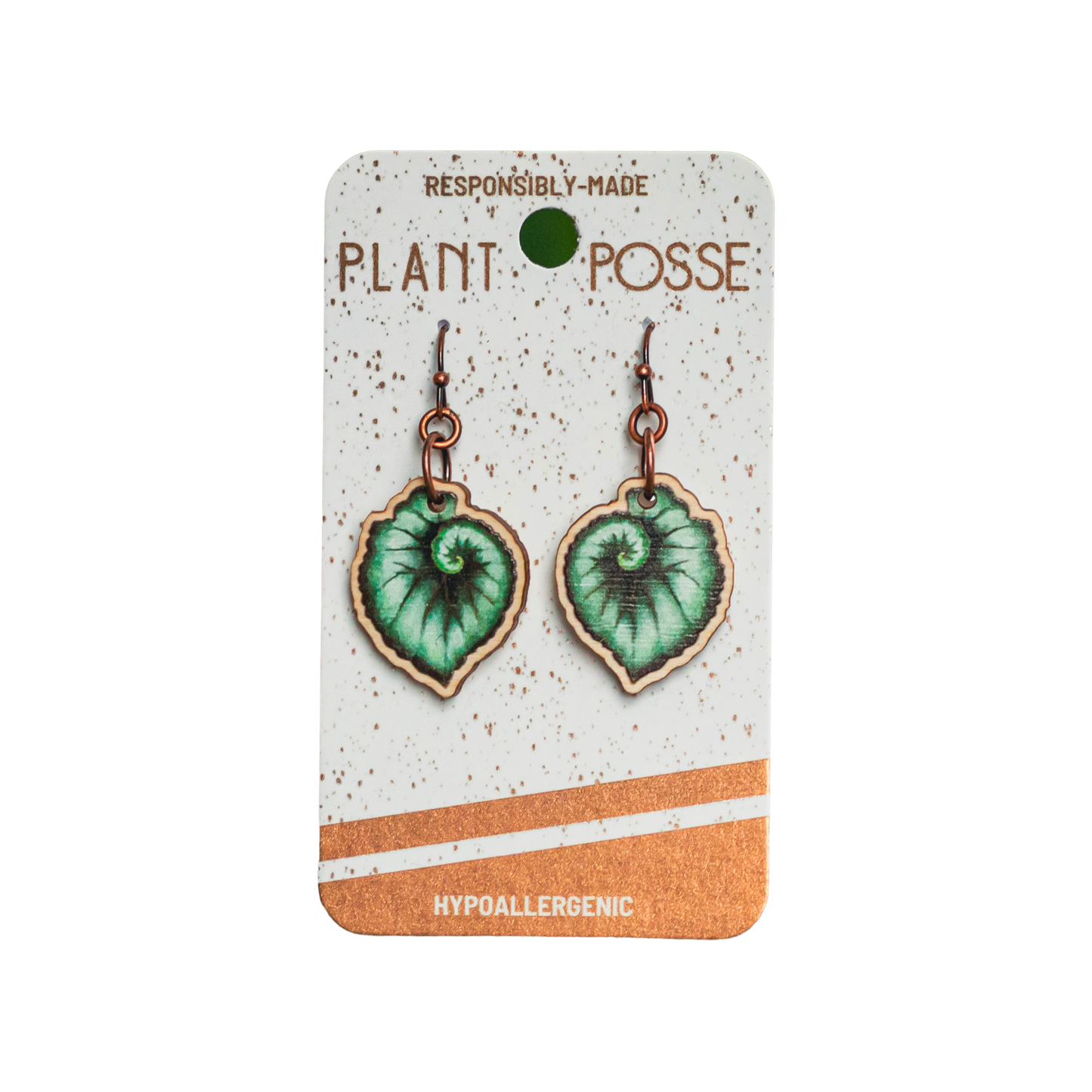 Escargot Begonia Dangle Earrings