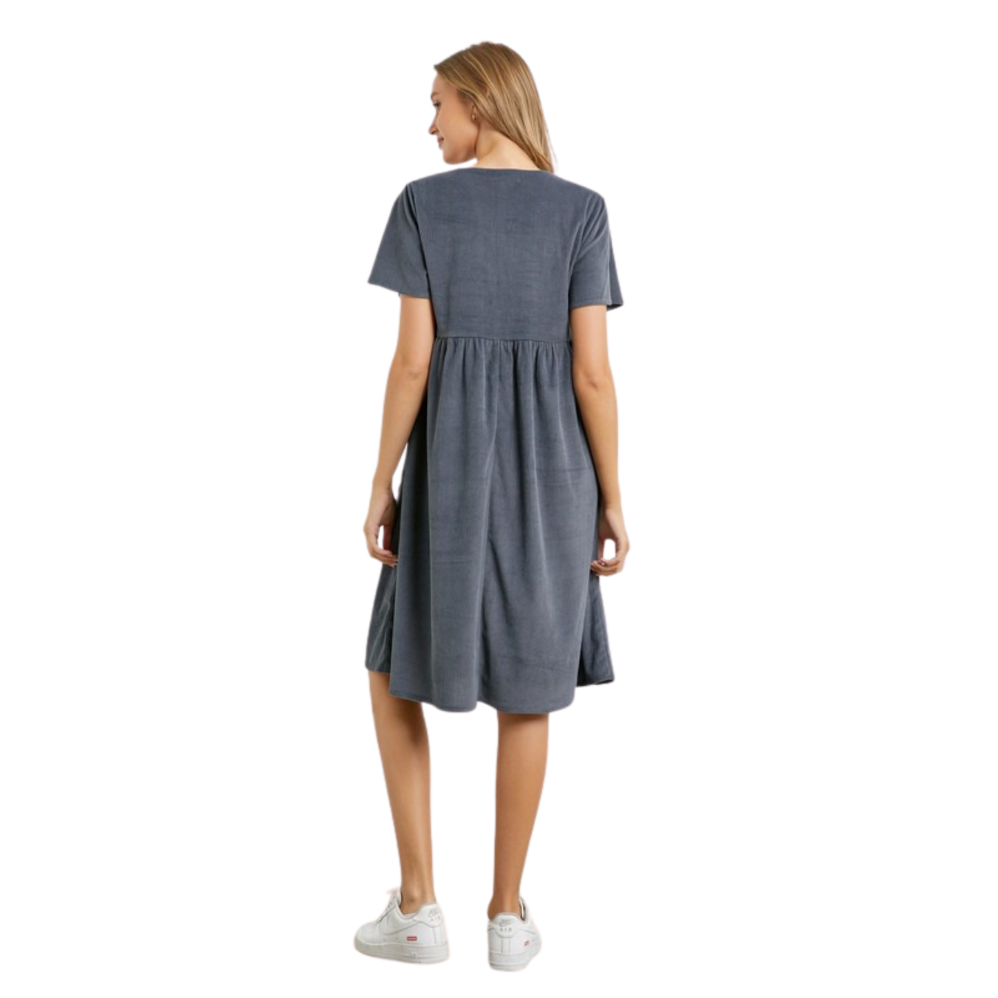 Button Up Midi Dress - Slate