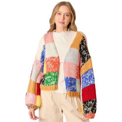 Colorblock Cardigan Sweater - Rainbow