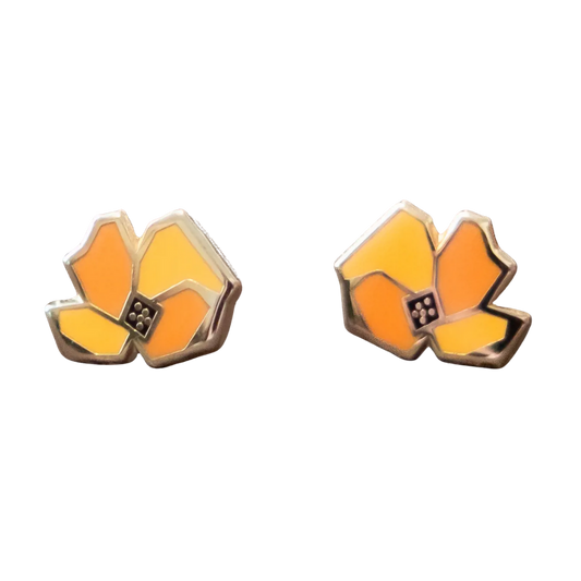 Yellow Poppy Stud Earrings
