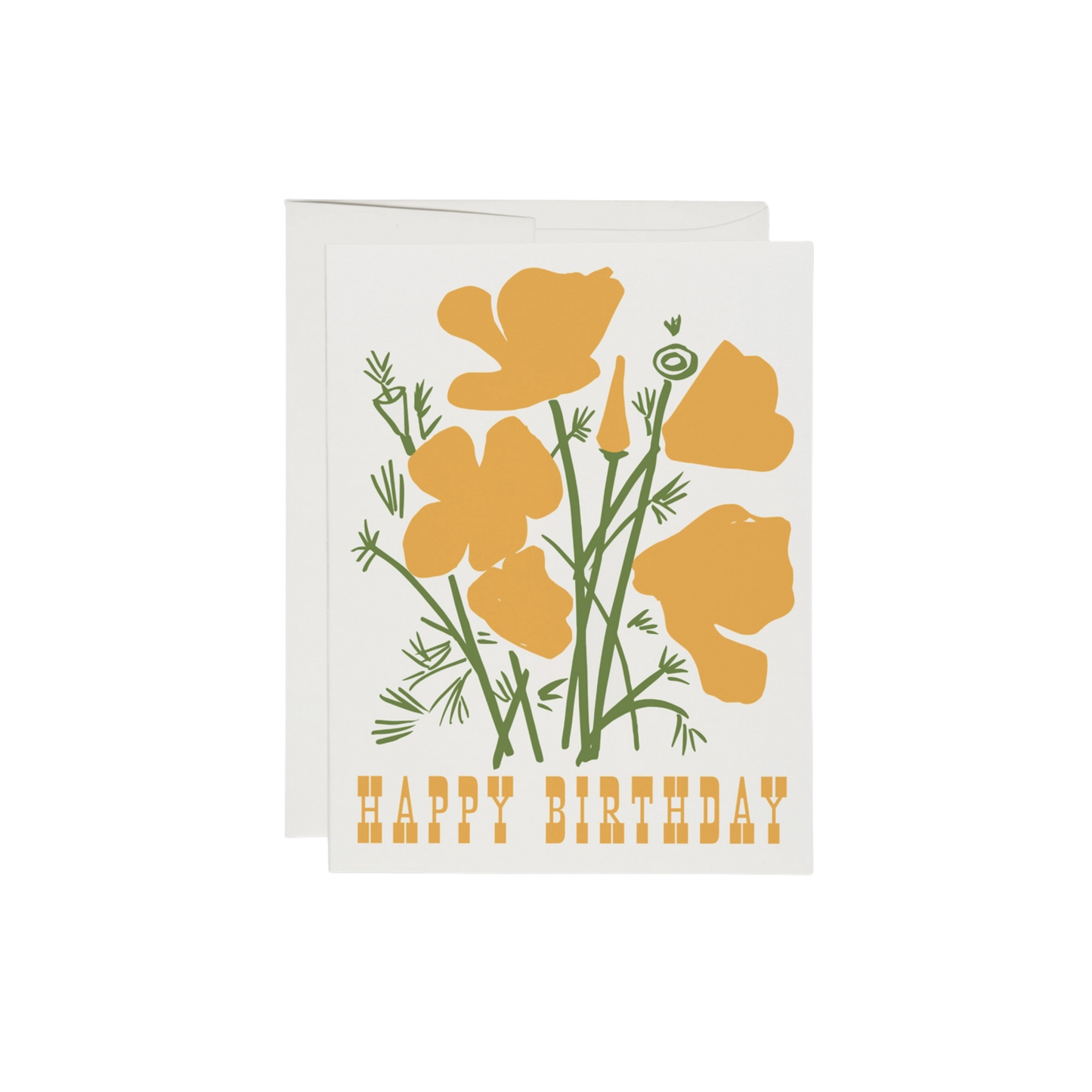 California Poppy Birthday Card