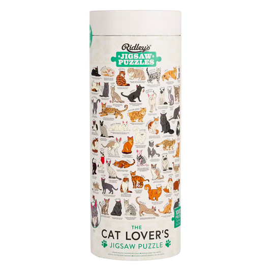 1000pc Cat Lover's Cream Jigsaw Puzzle