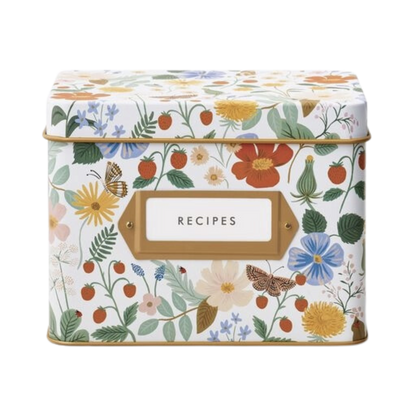 Strawberry Fields Tin Recipe Box