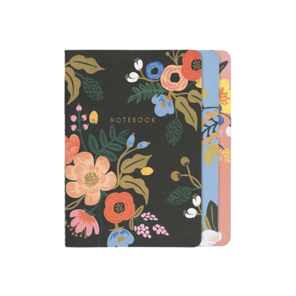 Lively Floral Stitched Notebook Set