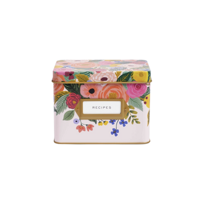 Juliet Rose Tin Recipe Box