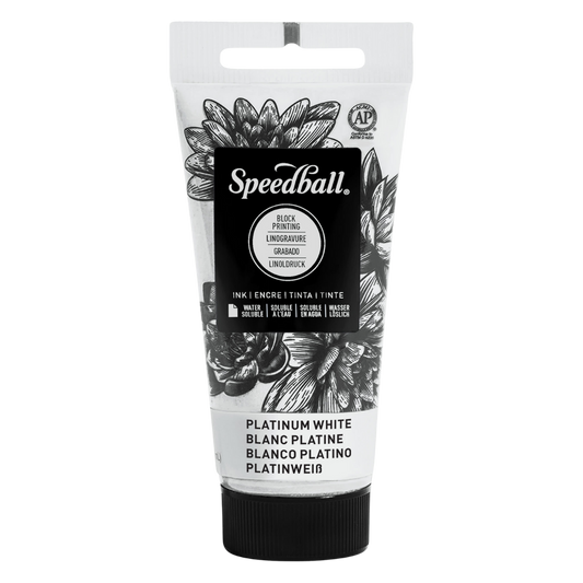 Water-Soluble Block Printing Ink 2.5oz - Platinum White