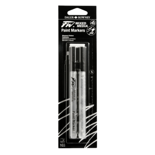 FW Empty Small Marker W/1-2MM Round Nibs 2pk
