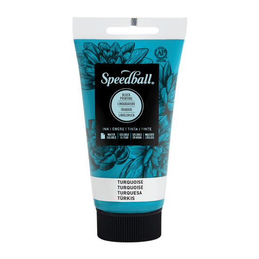 Water-Soluble Block Printing Ink 2.5oz - Turquoise