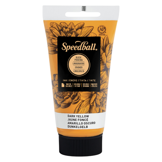 Water-Soluble Block Printing Ink 2.5oz - Dark Yellow