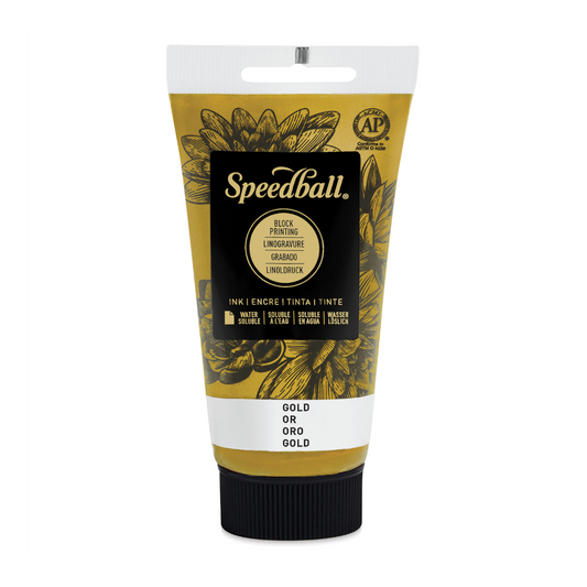 Water-Soluble Block Printing Ink 2.5oz - Gold