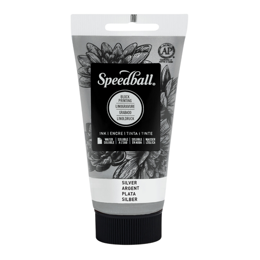 Water-Soluble Block Printing Ink 2.50z - Silver