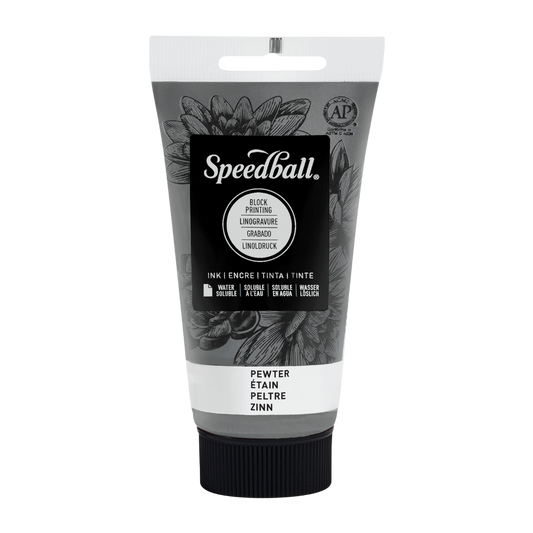 Water-Soluble Block Printing Ink 2.5oz - Pewter