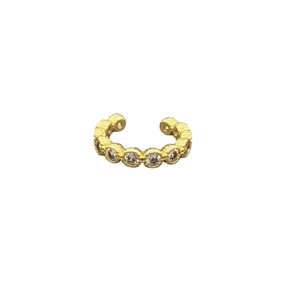 Cz Textured Bezel Ear Cuff