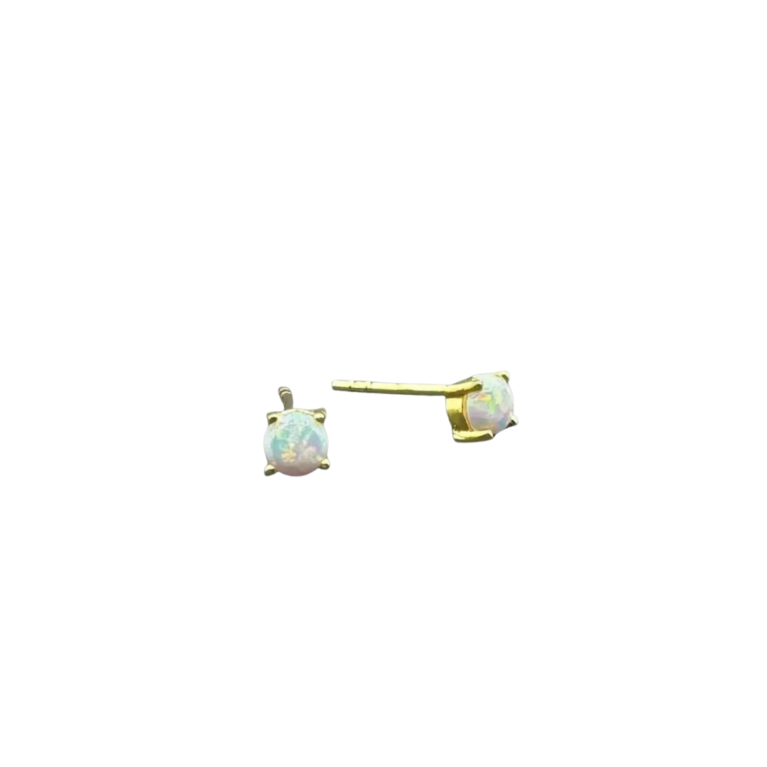 Gold 4mm Opal Studs