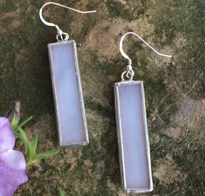 Long Bar Stained Glass Earrings