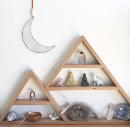 Crescent Moon Stained Glass Sun Catcher