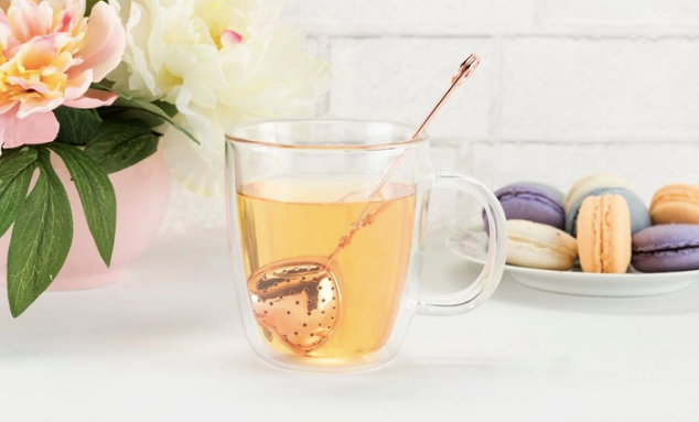 Rose Gold Heart Tea Strainer