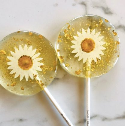 Daisy and Gold Mandarin Orange Lollipop