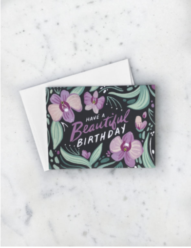 Orchid Beautiful Birthday Card