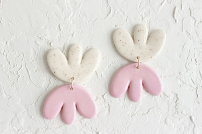 Double Tulip Ceramic Statement Earrings