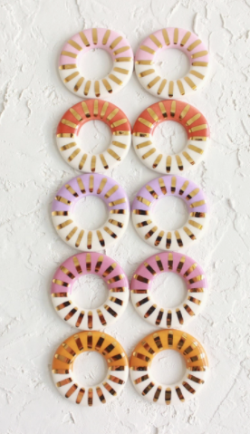 Sunburst Oversized Ceramic Stud Earrings