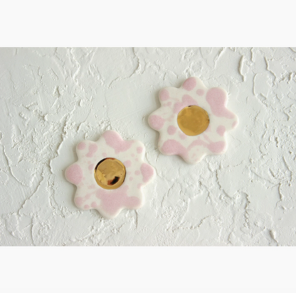Splash Flower Oversized Ceramic Stud Earrings