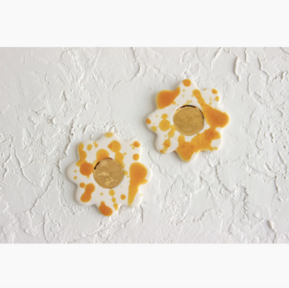 Splash Flower Oversized Ceramic Stud Earrings