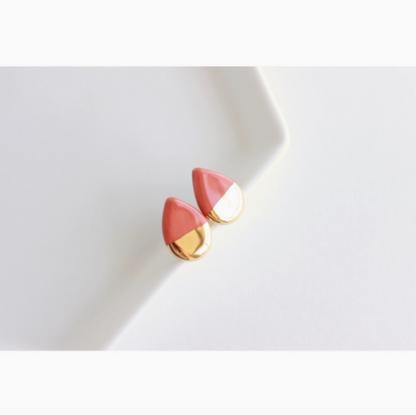 Teardrop Ceramic Stud Earrings