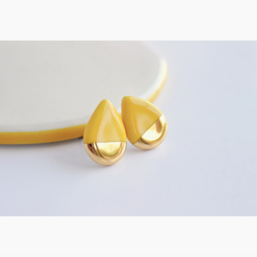 Teardrop Ceramic Stud Earrings