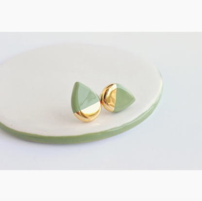 Teardrop Ceramic Stud Earrings