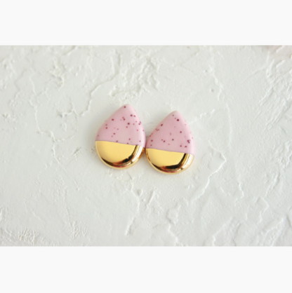 Teardrop Ceramic Stud Earrings